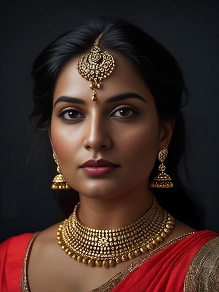 pretty model wearing gold jewellery